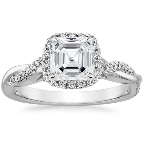 18K White Gold Petite Twisted Vine Halo Diamond Bridal Set (1/3 ct. tw.)