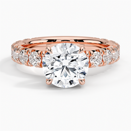 14K Rose Gold Ellora Three-Quarter Coverage Diamond Ring