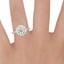 18K White Gold Luxe Lotus Flower Halo Diamond Ring (3/4 ct. tw.), smallzoomed in top view on a hand