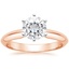 14K Rose Gold Classic Six-Prong Solitaire Ring, smalltop view