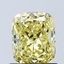 1.02 Ct. Fancy Vivid Yellow Cushion Lab Grown Diamond