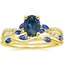 18K Yellow Gold Luxe Willow Sapphire and Diamond Ring (1/8 ct. tw.) with Winding Willow Sapphire Ring