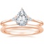 14K Rose Gold Cometa Diamond Ring with Petite Comfort Fit Wedding Ring