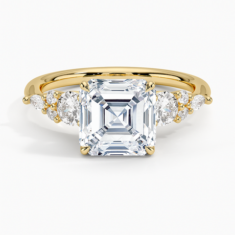 Three Stone Cluster Engagement Ring