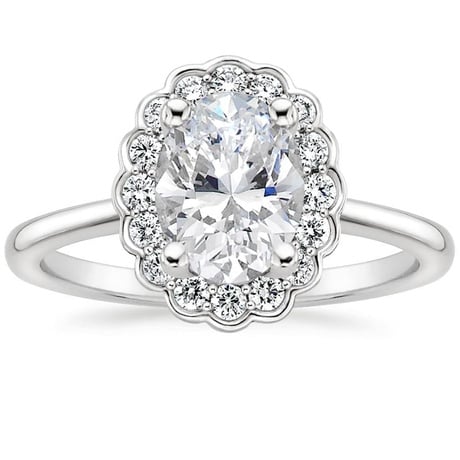 Floral Halo Engagement Ring