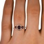 The Genvieve Ring, smallzoomed in top view on a hand