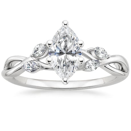 18K White Gold Willow Diamond Ring (1/8 ct. tw.) with Winding Willow Diamond Ring (1/8 ct. tw.)