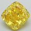 2.59 Ct. Fancy Vivid Yellow Cushion Lab Grown Diamond