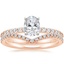 14K Rose Gold Petite Shared Prong Diamond Ring (1/4 ct. tw.) with Flair Diamond Ring (1/6 ct. tw.)