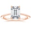 14K Rose Gold Petite Secret Halo Diamond Ring, smalltop view