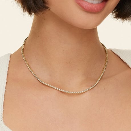 Bezel Set Diamond Tennis Necklace