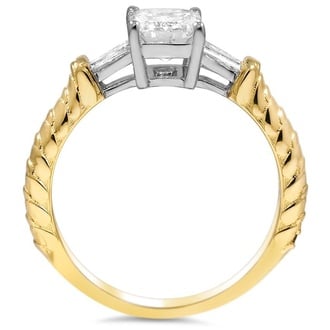Custom Two-Tone Tapered Baguette Diamond Ring