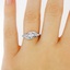 The Vida Ring, smalltop view on a hand