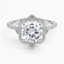 18K White Gold Reina Halo Diamond Ring, smalltop view
