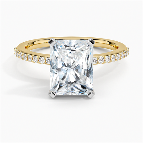 18K Yellow Gold Delicate Shared Prong Diamond Ring