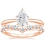 14KR Moissanite Freesia Ring with Curved Versailles Diamond Ring, smalltop view