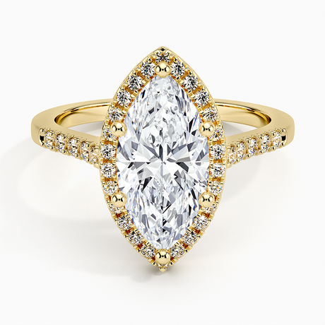 18K Yellow Gold Odessa Halo Diamond Ring (1/5 ct. tw.)