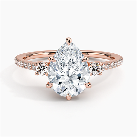14K Rose Gold Lyra Three Stone Diamond Ring (1/4 ct. tw.)