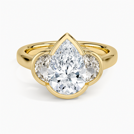 Half Moon Three Stone Bezel Diamond Ring (1/2 ct. tw.)