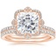 14KR Moissanite Reina Diamond Ring with Luxe Ballad Diamond Ring (1/4 ct. tw.), smalltop view
