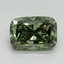 3.19 Ct. Fancy Vivid Green Cushion Lab Grown Diamond