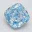 4.11 Ct. Fancy Vivid Blue Cushion Lab Grown Diamond