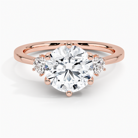 14K Rose Gold Tallula Three Stone Diamond Ring