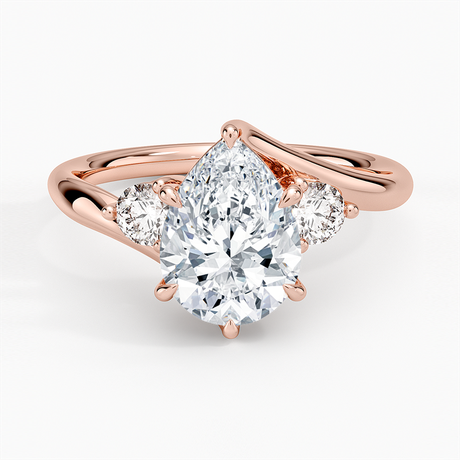 14K Rose Gold Atelier Three Stone Diamond Ring (1/3 ct. tw.)