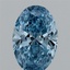 1.02 Ct. Fancy Vivid Blue Oval Lab Grown Diamond
