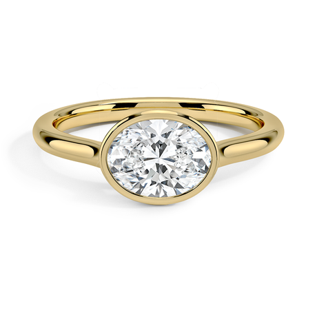 East-West Bezel Solitaire Ring
