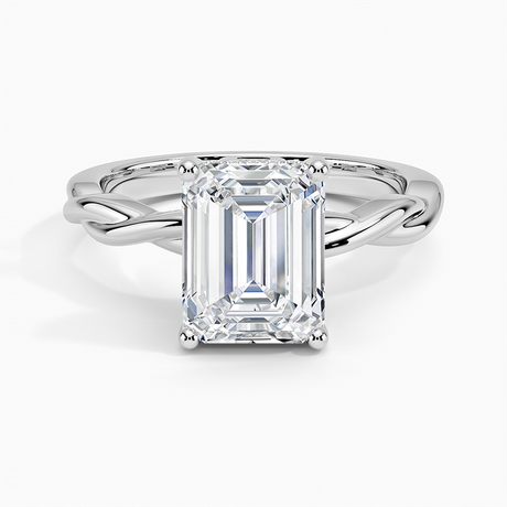 Platinum Twisted Vine Hidden Halo Diamond Ring