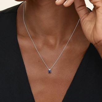 Floating Solitaire Lab Alexandrite Pendant