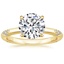 18K Yellow Gold Alula Diamond Ring, smalltop view