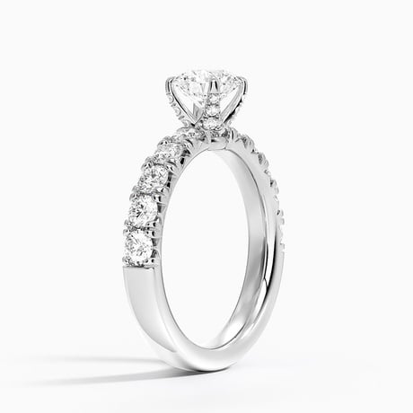 Luxe French Pave Diamond Engagement Ring