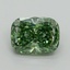 3.02 Ct. Fancy Vivid Green Cushion Lab Grown Diamond