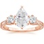14K Rose Gold Hudson Engraved Three Stone Diamond Ring (1/3 ct. tw.), smalltop view