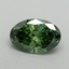 0.90 Ct. Fancy Vivid Green Oval Lab Grown Diamond