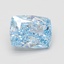 4.09 Ct. Fancy Vivid Blue Cushion Lab Grown Diamond