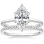 18K White Gold Petite Esme Solitaire Ring with Luxe Ballad Diamond Ring (1/4 ct. tw.)