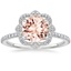 Platinum Reina Halo Diamond Ring, smalltop view
