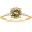 18K Yellow Gold Petite Cometa Three Stone Diamond Ring, smalltop view