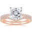 14KR Moissanite Ballad Diamond Ring (1/8 ct. tw.) with Flair Diamond Ring (1/6 ct. tw.), smalltop view