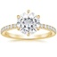 18K Yellow Gold Bliss Six-Prong Diamond Ring (1/6 ct. tw.), smalltop view