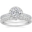 18K White Gold Sienna Halo Diamond Ring with Amelie Diamond Ring (1/3 ct. tw.)
