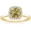 18K Yellow Gold Vienna Halo Diamond Ring, smalltop view