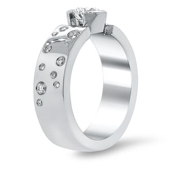 Custom Aries and Gemini Diamond Constellation Engagement Ring