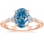 14K Rose Gold Nadia Diamond Ring, smalltop view