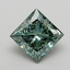 2.84 Ct. Fancy Vivid  Green Princess Lab Grown Diamond