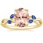 18K Yellow Gold Willow Ring With Sapphire Accents, smalltop view
