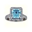 Custom Fancy Diamond Halo Aquamarine Ring